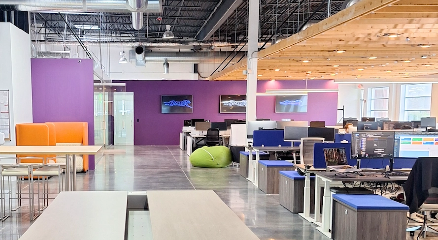 Office space with modern furniture and computers