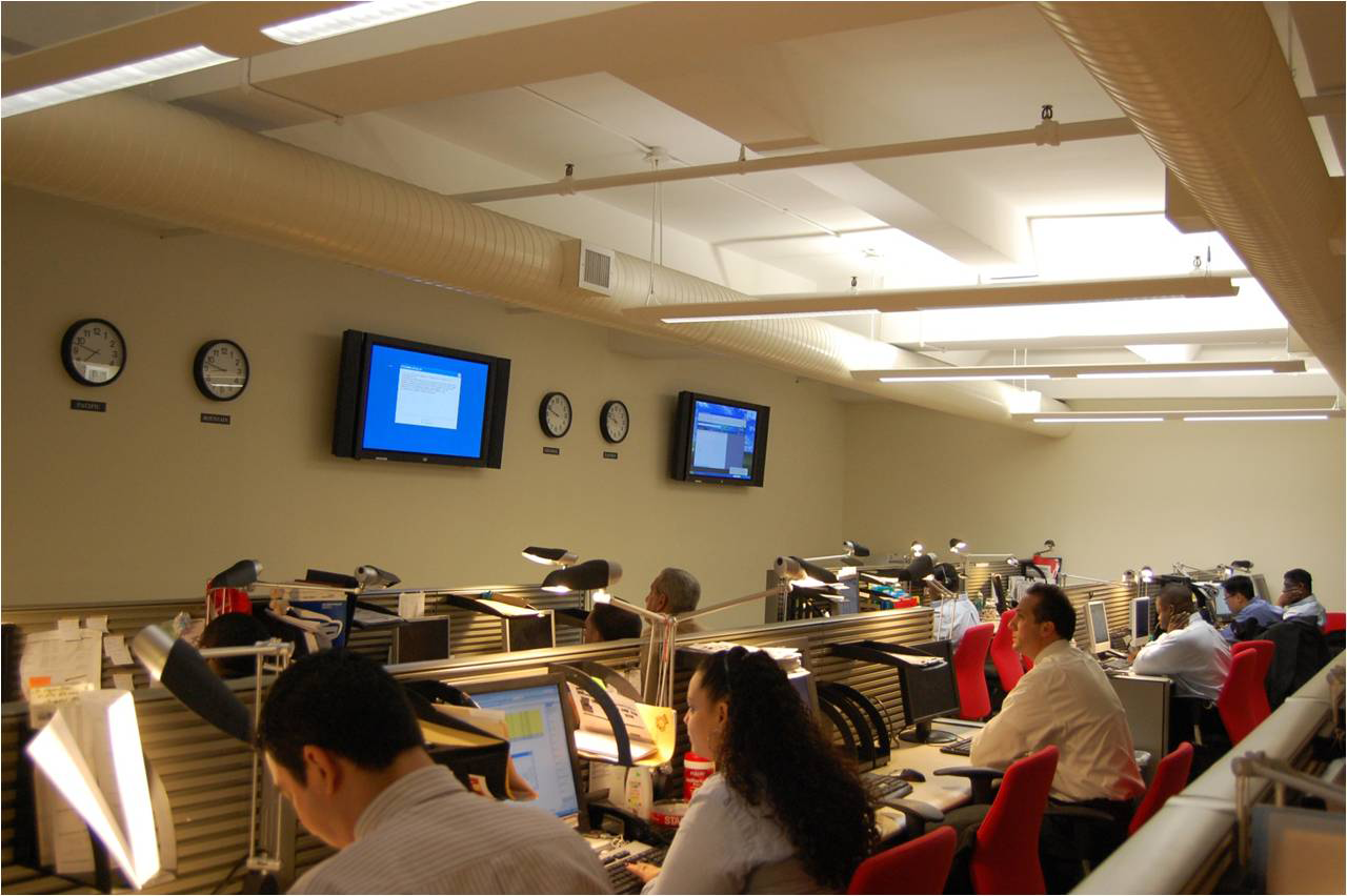 Employees at a contact center